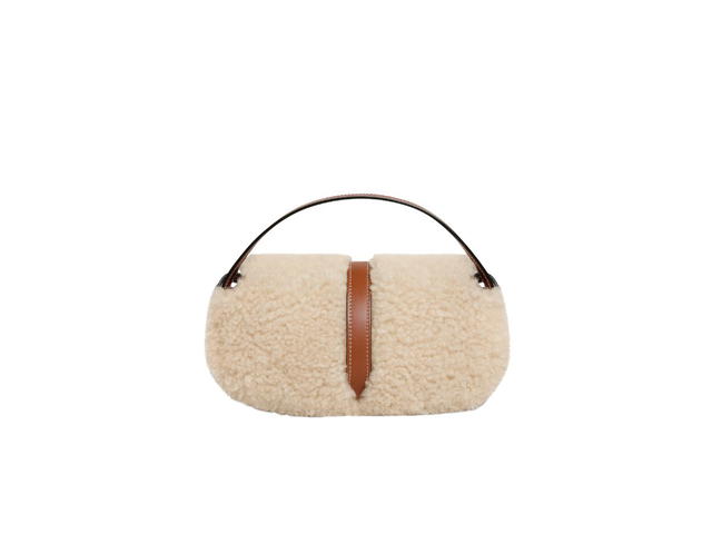 Celine Celine Clutch On Strap Tabou In Shearling And Calfskin Natural-Tan - view 2