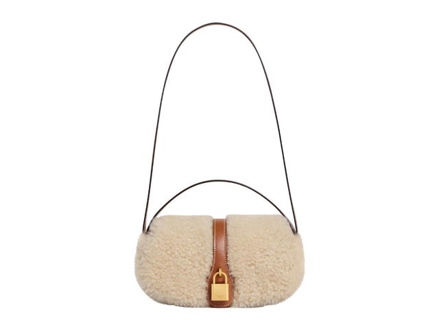 Celine Celine Clutch On Strap Tabou In Shearling And Calfskin Natural-Tan - view 3