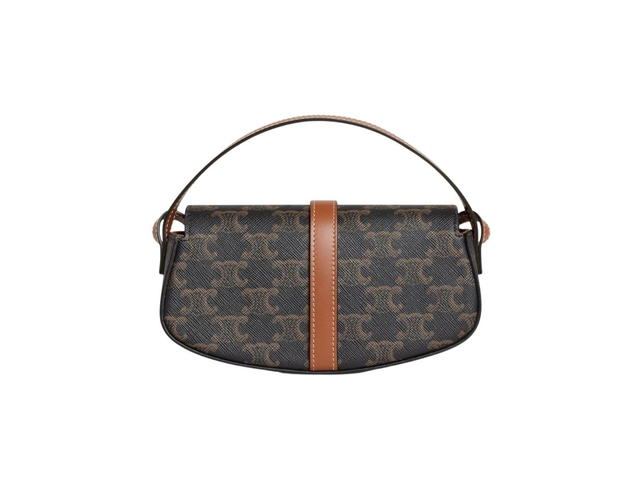 Celine Celine Clutch On Strap Tabou In Triomphe Canvas And Calfskin With Gold Finishing Tan - view 2