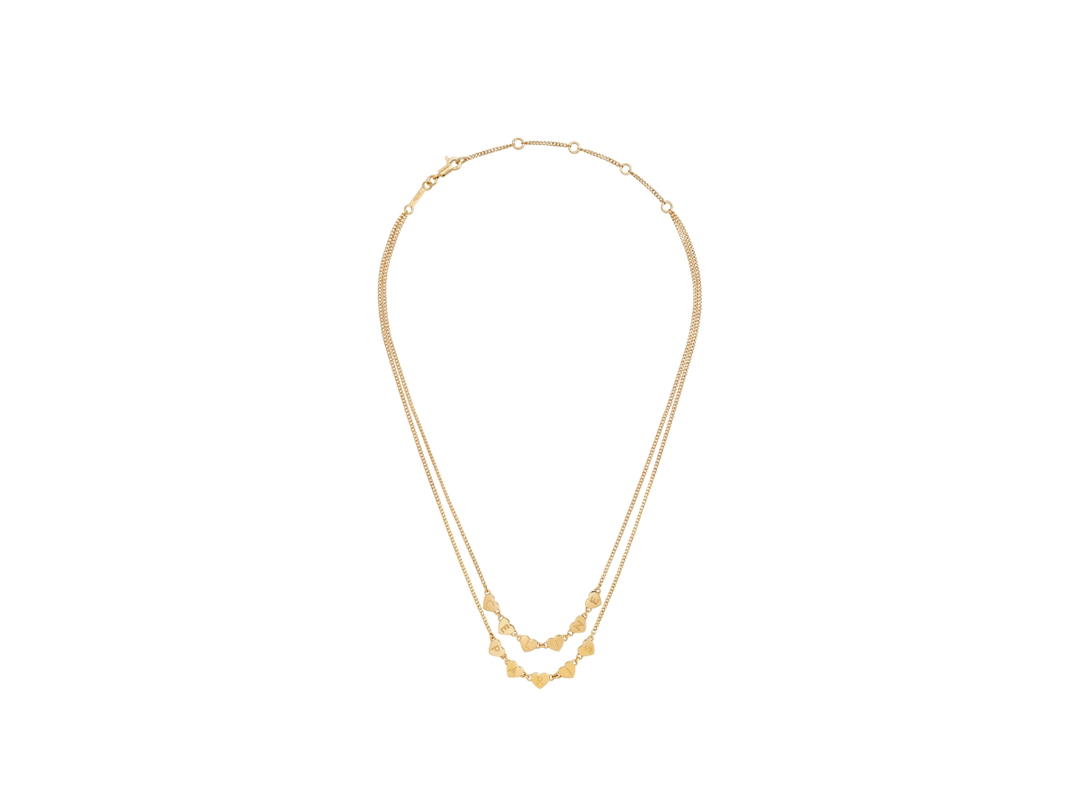 Celine Celine Coeur Celine Double Necklace In Brass With Gold Finish