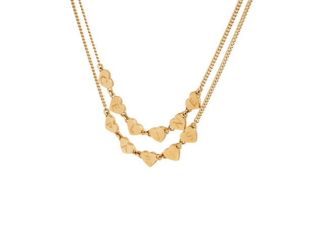 Celine Celine Coeur Celine Double Necklace In Brass With Gold Finish - view 3