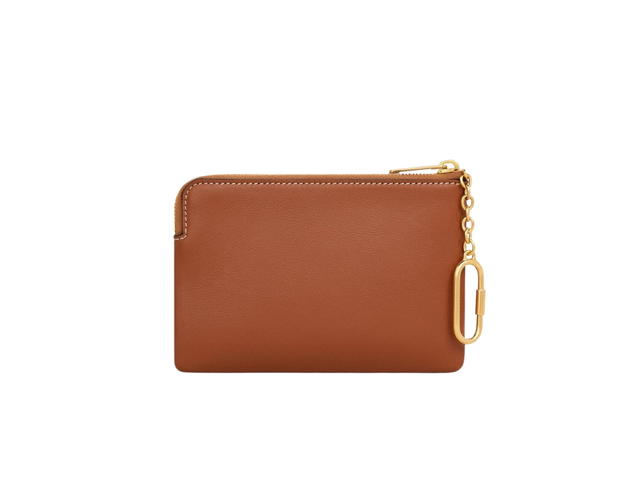 Celine Celine Coin And Card Pouch Cuir Triomphe In Smooth Calfskin With Gold Finishing Tan - view 2