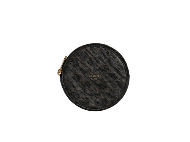 Celine Celine Coin Purse In Triomphe Canvas With Gold Finish Black - view 1