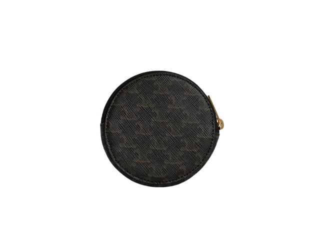 Celine Celine Coin Purse In Triomphe Canvas With Gold Finish Black - view 2