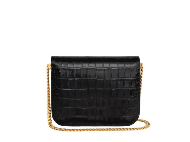 Celine Celine College Triomphe Bag In Niloticus Crocodile With Gold Finishing Black - view 2