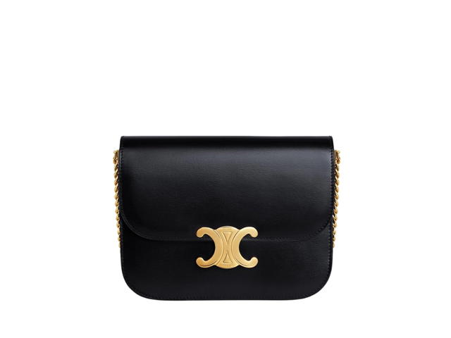 Celine Celine Medium College Bag In Shiny Calfskin Black With Gold Finishing - view 1