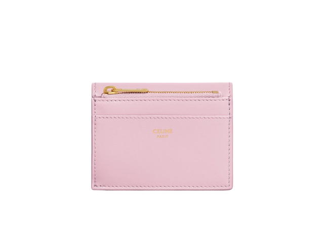 Celine Celine Compact Wallet With Coin Triomphe In Shiny Calfskin With Gold Finishing Light Pink - view 2