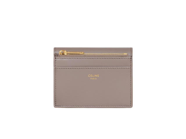 Celine Celine Compact Wallet With Coin Triomphe In Shiny Calfskin With Gold Finishing Pebble - view 2