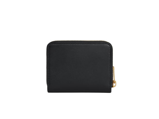 Celine Celine Compact Zipped Wallet Cuir Triomphe In Smooth Calfskin With Gold Finishing Black - view 2