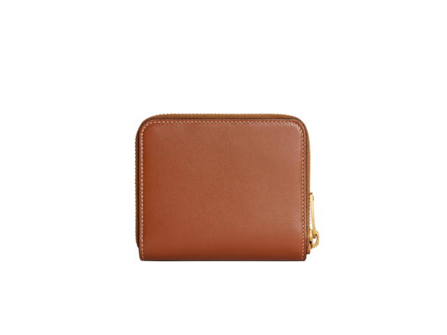 Celine Celine Compact Zipped Wallet Cuir Triomphe In Smooth Calfskin With Gold Finishing Tan - view 2