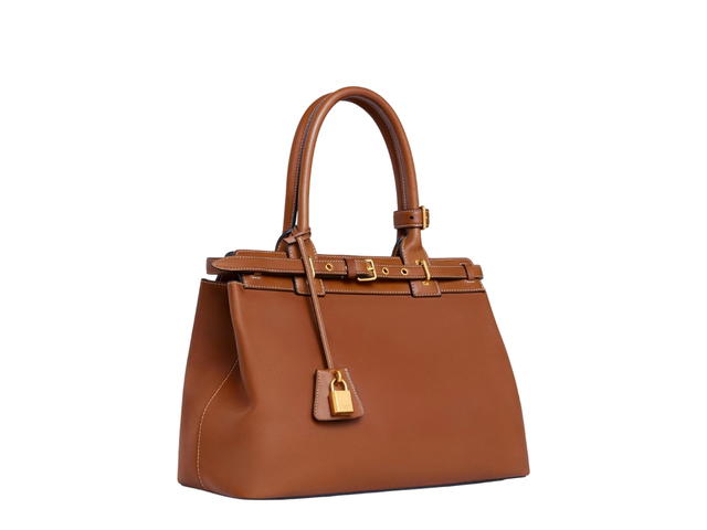 Celine Celine Conti Bag In Natural Calfskin With Gold Finishing Tan - view 3