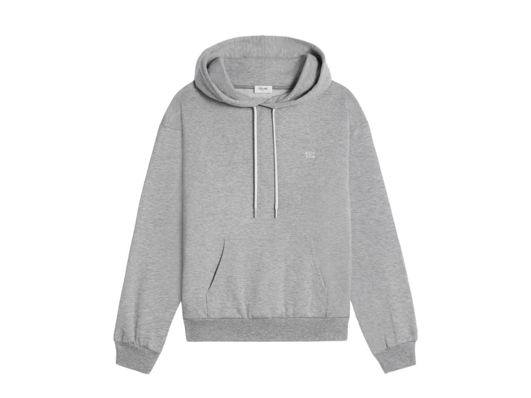 Celine Celine Cotton/Cashmere Triomphe Hoodie Grey Off White