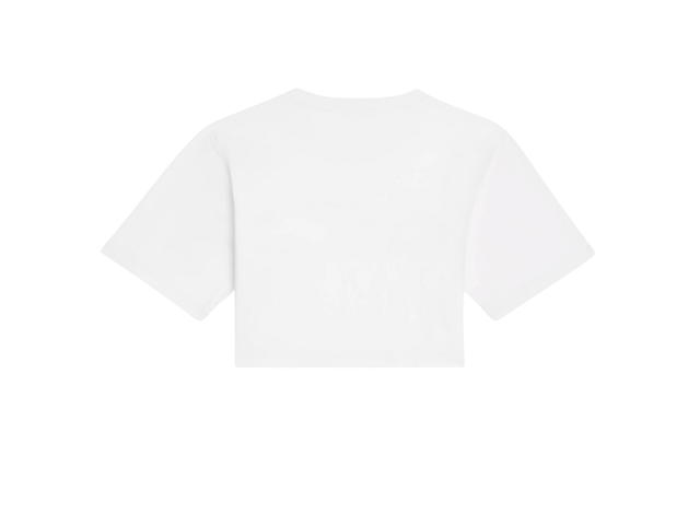 Celine Celine Cropped Celine T-Shirt In Cotton Jersey Ecru Black - view 2