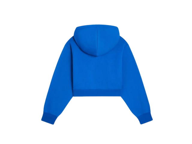 Celine Celine Cropped Hoodie In Cotton Fleece Bleu Paon Off White - view 2
