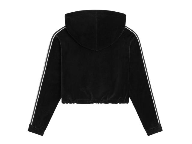 Celine Celine Cropped Hoodie In Velvet Jersey Black White - view 2