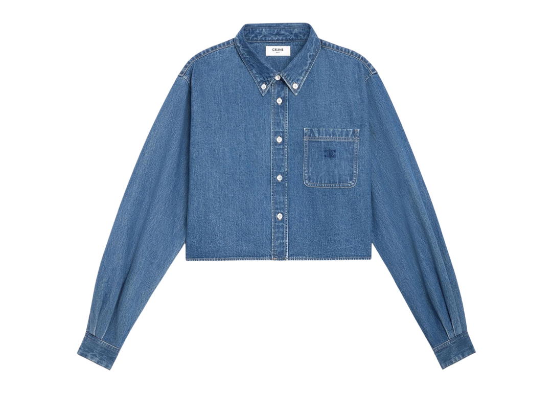 Celine Celine Cropped Shirt In Union Ocean Wash Denim Union Ocean Wash