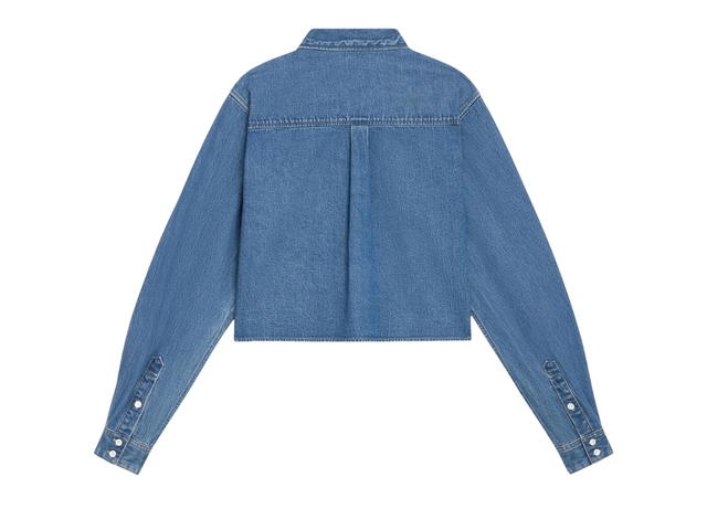 Celine Celine Cropped Shirt In Union Ocean Wash Denim Union Ocean Wash - view 2