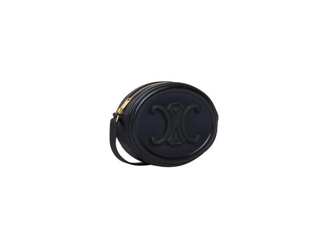 Celine Celine Crossbody Oval Purse Cuir Triomphe In Smooth Calfskin Black - view 2