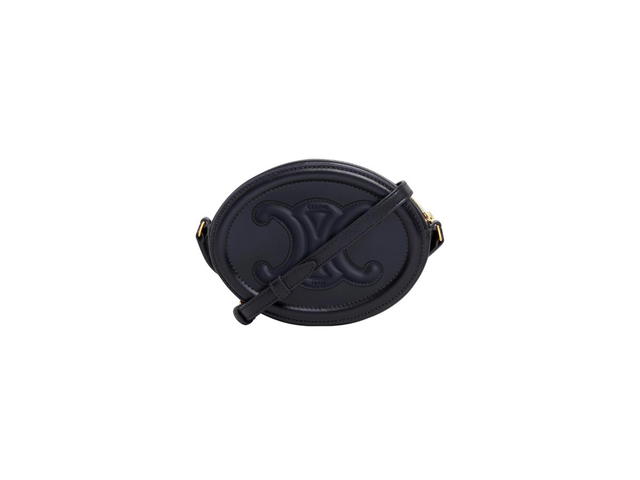 Celine Celine Crossbody Oval Purse Cuir Triomphe In Smooth Calfskin Black - view 3