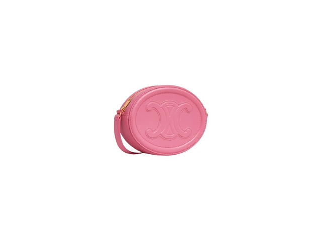 Celine Celine Crossbody Oval Purse Cuir Triomphe In Smooth Calfskin Flamingo - view 2