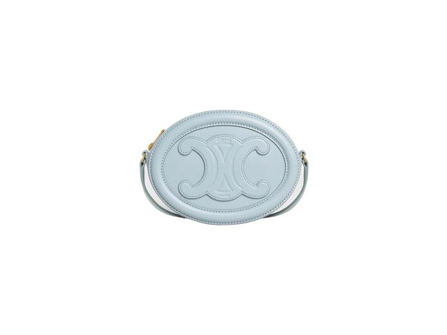 Celine Celine Crossbody Oval Purse Cuir Triomphe In Smooth Calfskin Ice Blue - view 1