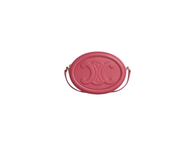 Celine Celine Crossbody Oval Purse Cuir Triomphe In Smooth Calfskin Lipstick - view 1