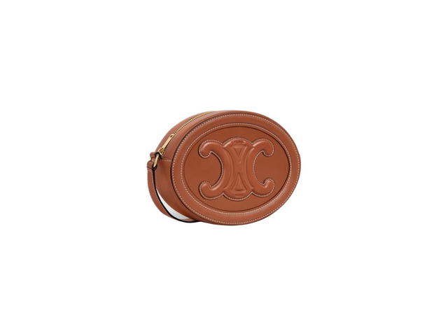 Celine Celine Crossbody Oval Purse Cuir Triomphe In Smooth Calfskin Tan - view 2