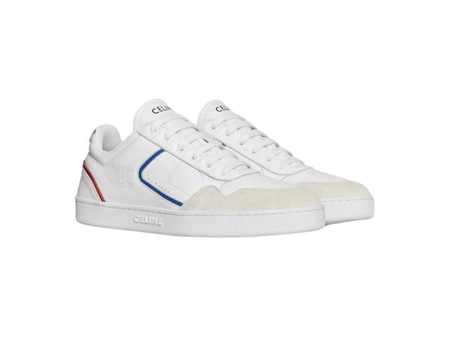 Celine Celine CT-10 Celine Trainer Low Lace-Up Sneaker In Calfskin-Laminated Calfskin And Suede Calfskin Optic White (W) - view 2