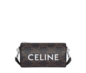 Buy Celine Cylinder Bag In Triomphe Canvas Xl With Celine Print With Silver Finishing Black at Sasom – Authentic and Ready to Ship