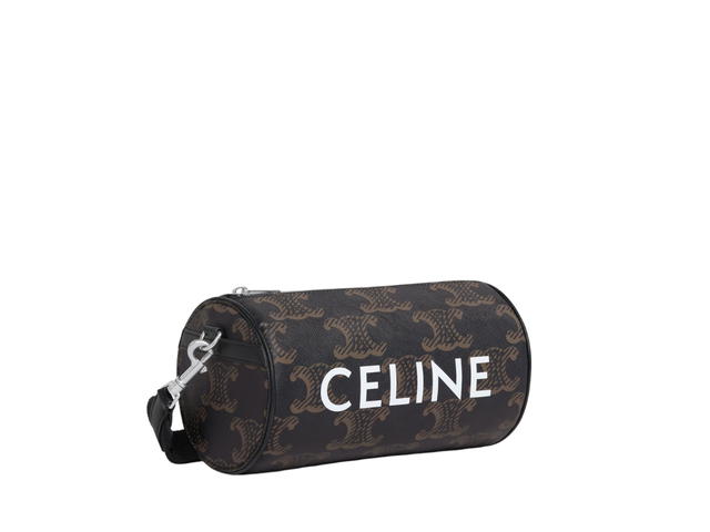 Celine Celine Cylinder Bag In Triomphe Canvas Xl With Celine Print With Silver Finishing Black - view 3