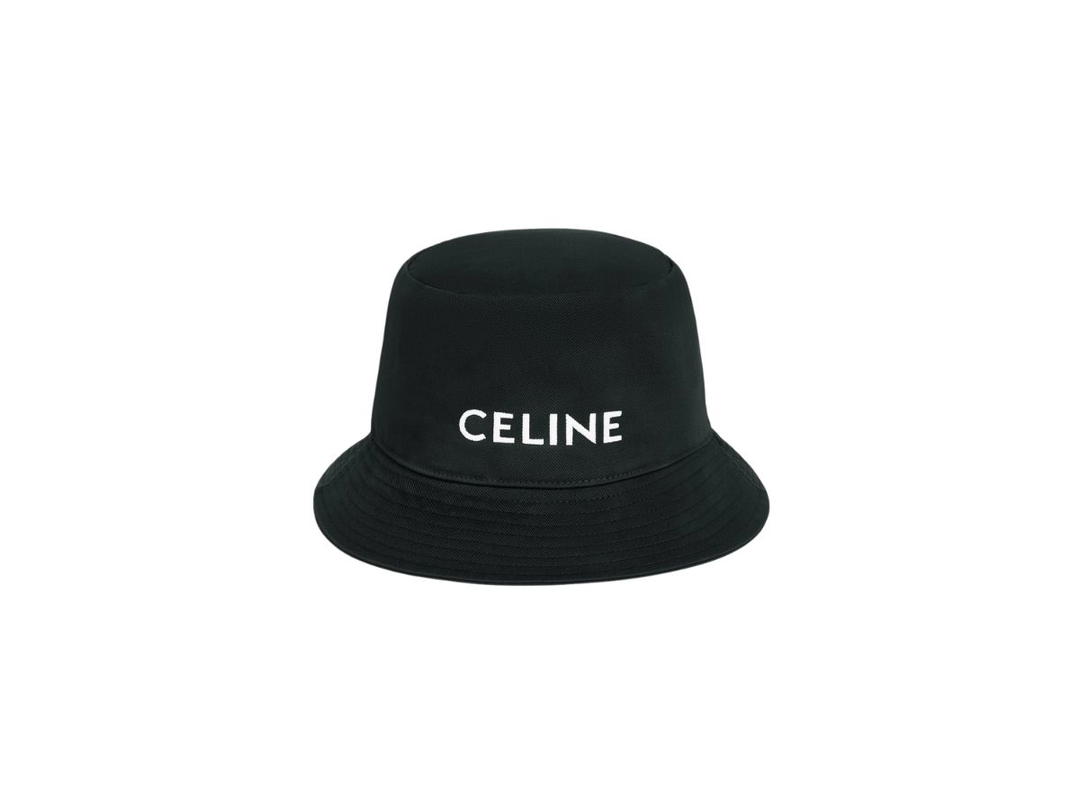 Celine Celine Embroidered Bucket Hat In Cotton Gabardine Ultra Black