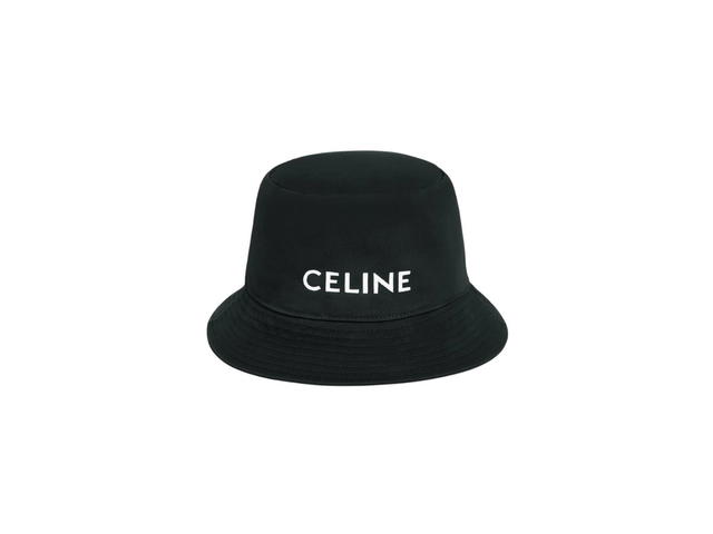 Celine Celine Embroidered Bucket Hat In Cotton Gabardine Ultra Black - view 1