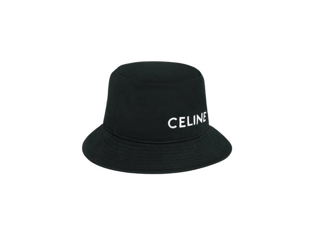 Celine Celine Embroidered Bucket Hat In Cotton Gabardine Ultra Black - view 2