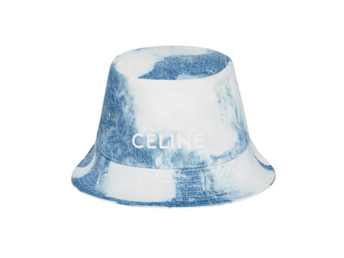 Celine Celine Embroidered Bucket Hat In Ink Bleach Denim Ink Bleach