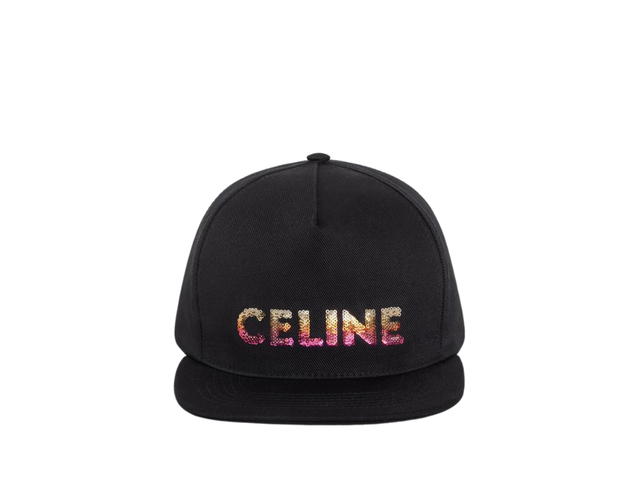 Celine Celine Embroidered Cap In Cotton Black - view 1