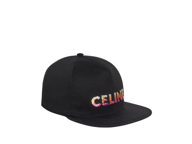 Celine Celine Embroidered Cap In Cotton Black - view 2