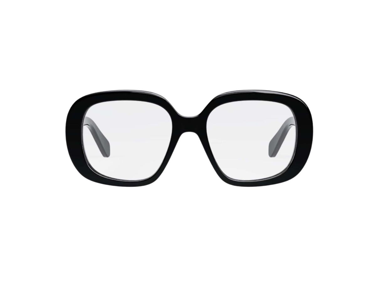 Celine Celine Eyeglasses In Acetate Black With Triomphe gold-tone Hardware