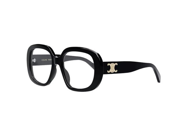 Celine Celine Eyeglasses In Acetate Black With Triomphe gold-tone Hardware - view 2