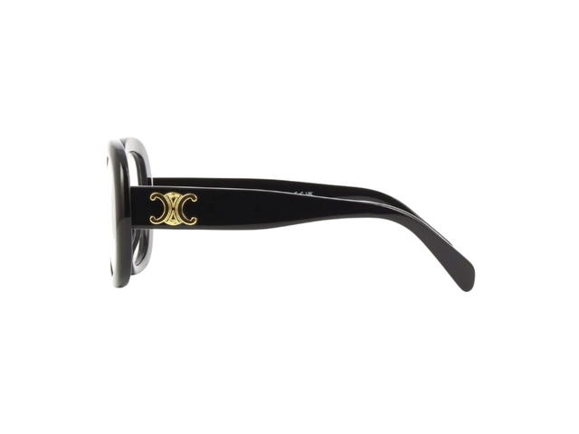 Celine Celine Eyeglasses In Acetate Black With Triomphe gold-tone Hardware - view 3