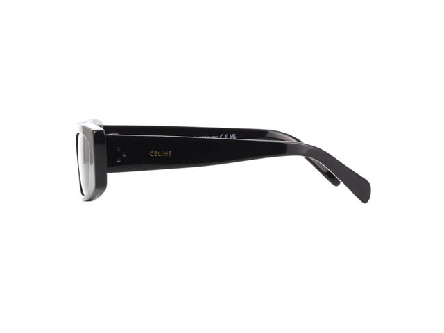 Celine Celine Eyewear Rectangular Sunglasses In Shiny Black With Grey Smoke - view 2
