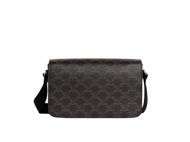 Celine Celine Flap Messenger In Triomphe Canvas And Calfskin With Silver Finishing Black - view 1