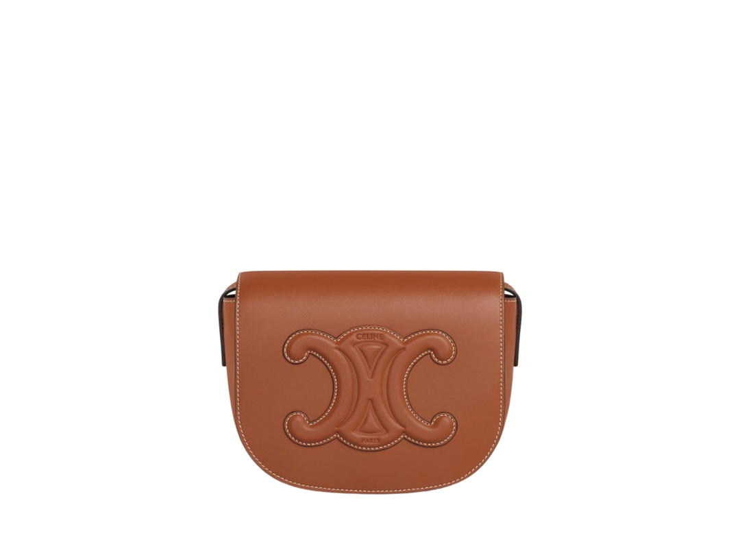 Celine Celine Folco Cuir Triomphe In Smooth Calfskin Tan With Gold Finishing Tan