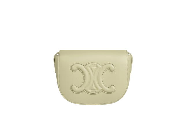 Celine Celine Folco Cuir Triomphe In Smooth Calfskin With Gold Finishing Hardware Almond Green - view 1
