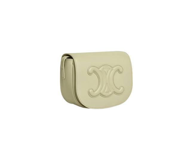 Celine Celine Folco Cuir Triomphe In Smooth Calfskin With Gold Finishing Hardware Almond Green - view 3