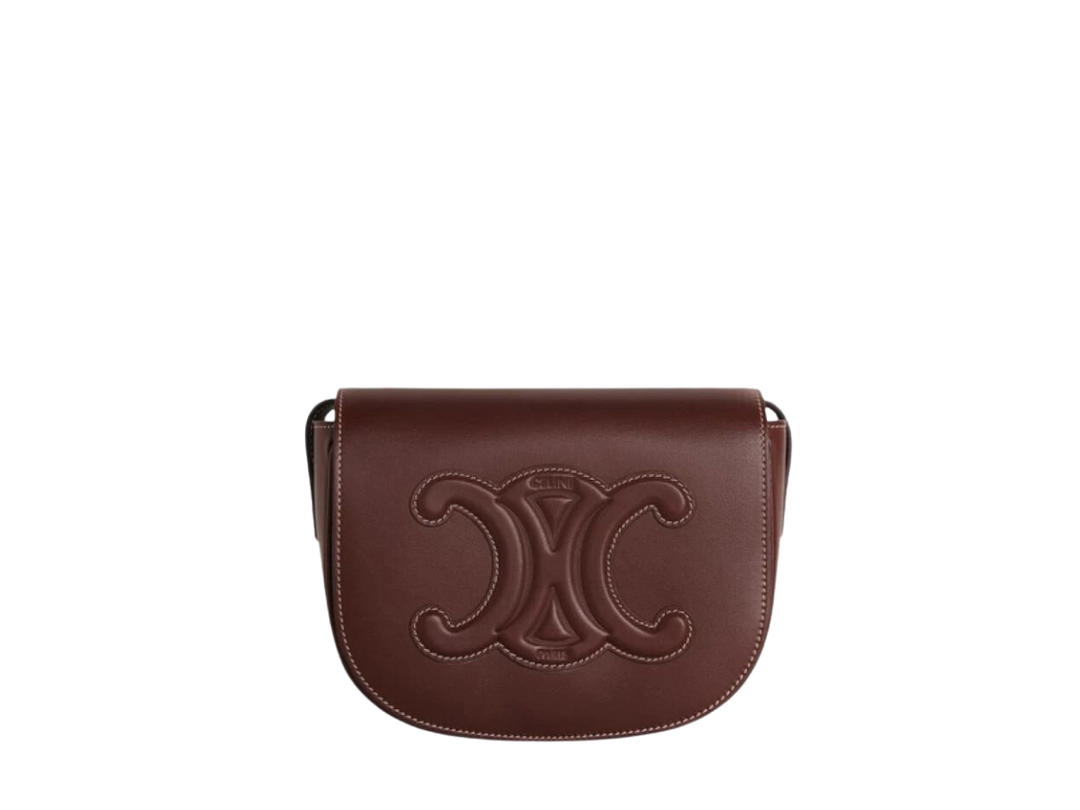 Celine Celine Folco Cuir Triomphe In Smooth Calfskin With Gold Finishing Hardware Chestnut