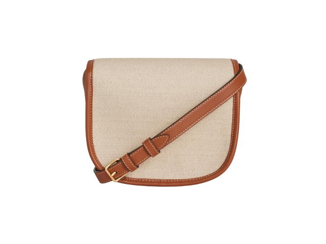 Celine Celine Folco Cuir Triomphe In Textile And Calfskin With Gold Finishing Natural Tan - view 2