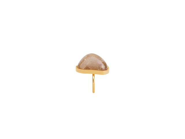 Celine Celine Folk Ring In Brass With Gold Finish And Rutilated Quartz Gold Quartz Rutile - view 3