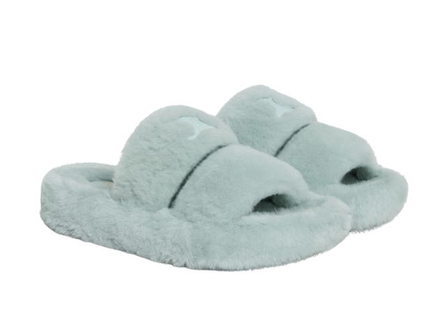 Celine Celine Fur Slides Triomphe In Shearling - view 2