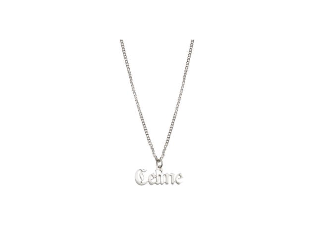 Celine Celine Gothic Logo Necklace In Silver - view 1