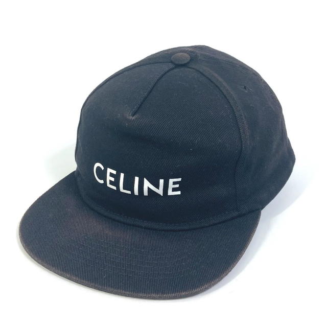 Celine CELINE Hat logo cap Baseball cap cap cotton Black/White - view 2